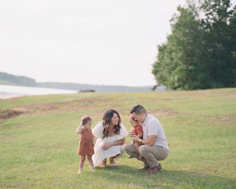 alt="Golden Hour Family Session at sunset Atlanta Photographer Noi Tran"