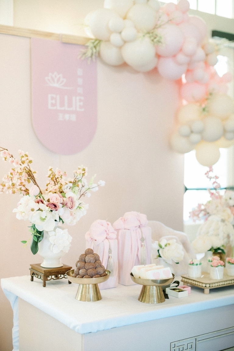 alt="Atlanta Family Photographer Noi Tran First Birthday Party Blush Pink"